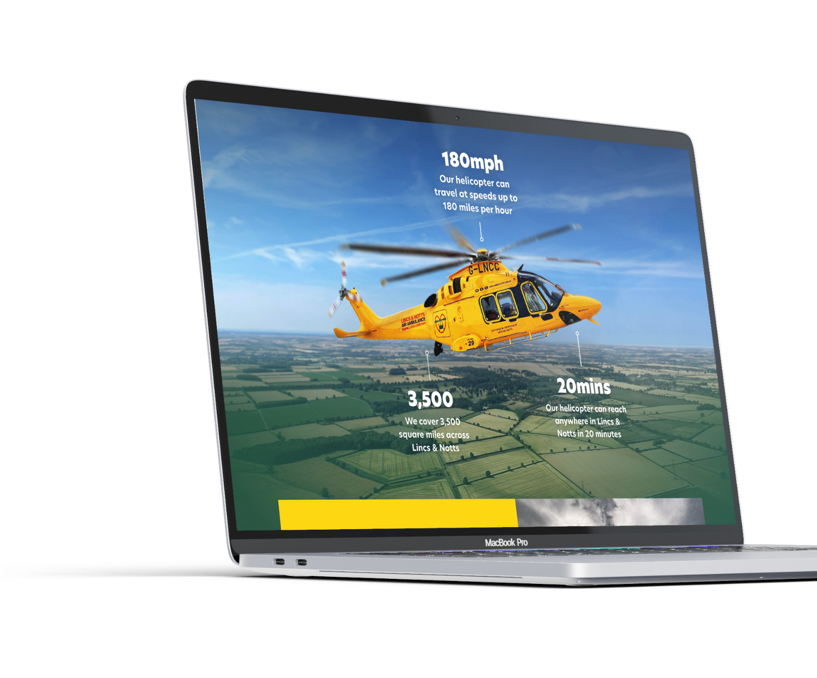 Lincolnshire & Notts Air Ambulance (LNAA) Website Homepage Hero Image