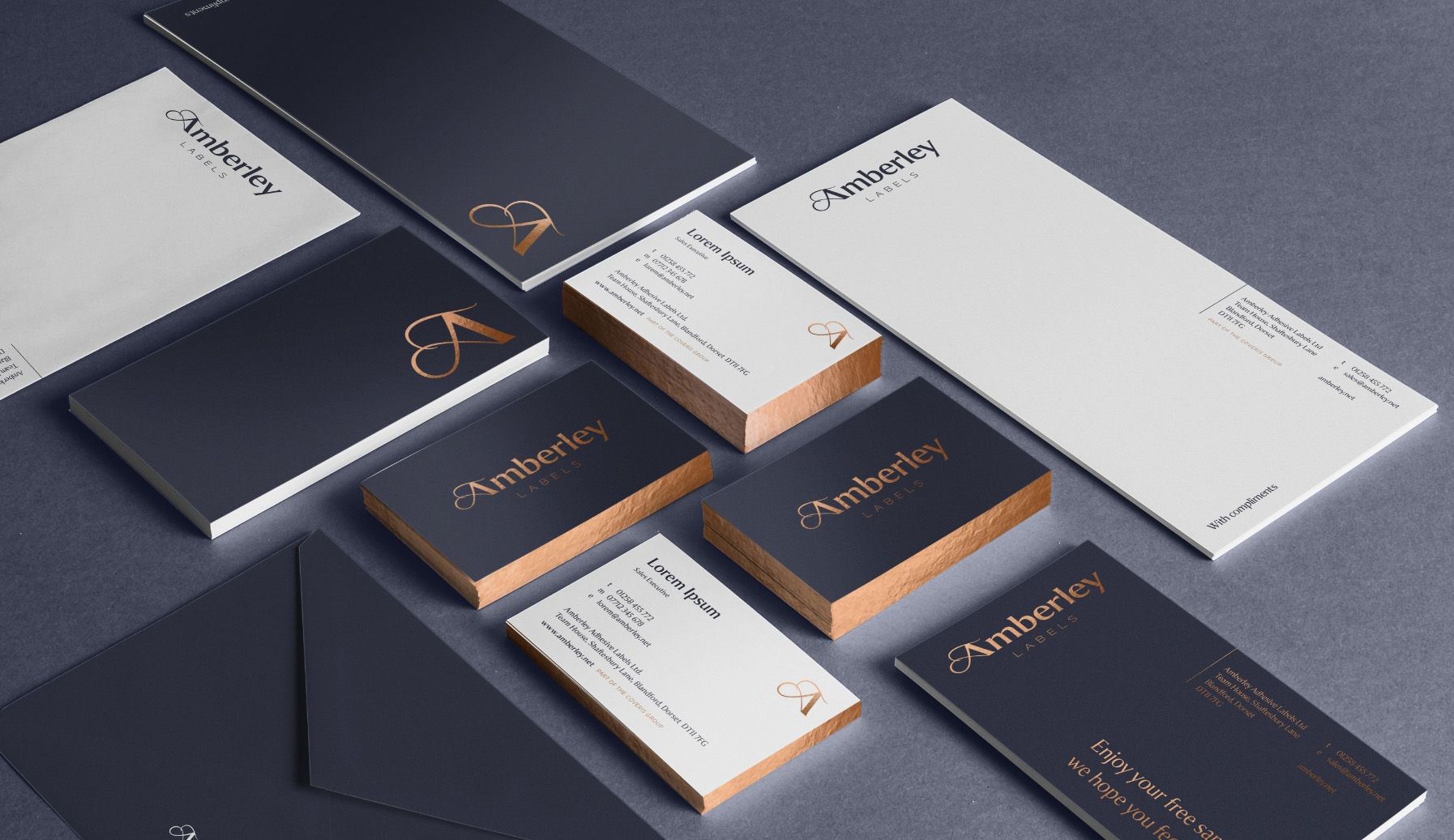 An example of Amberley Labels stationery