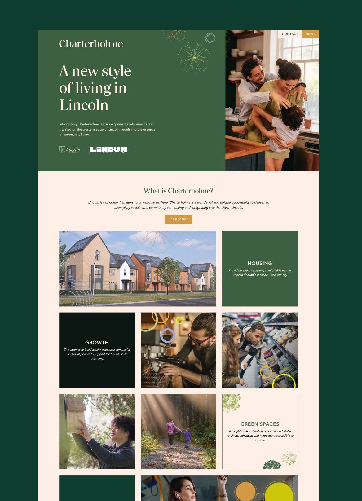 Charterholme Lincoln Housing Development Website Page Design