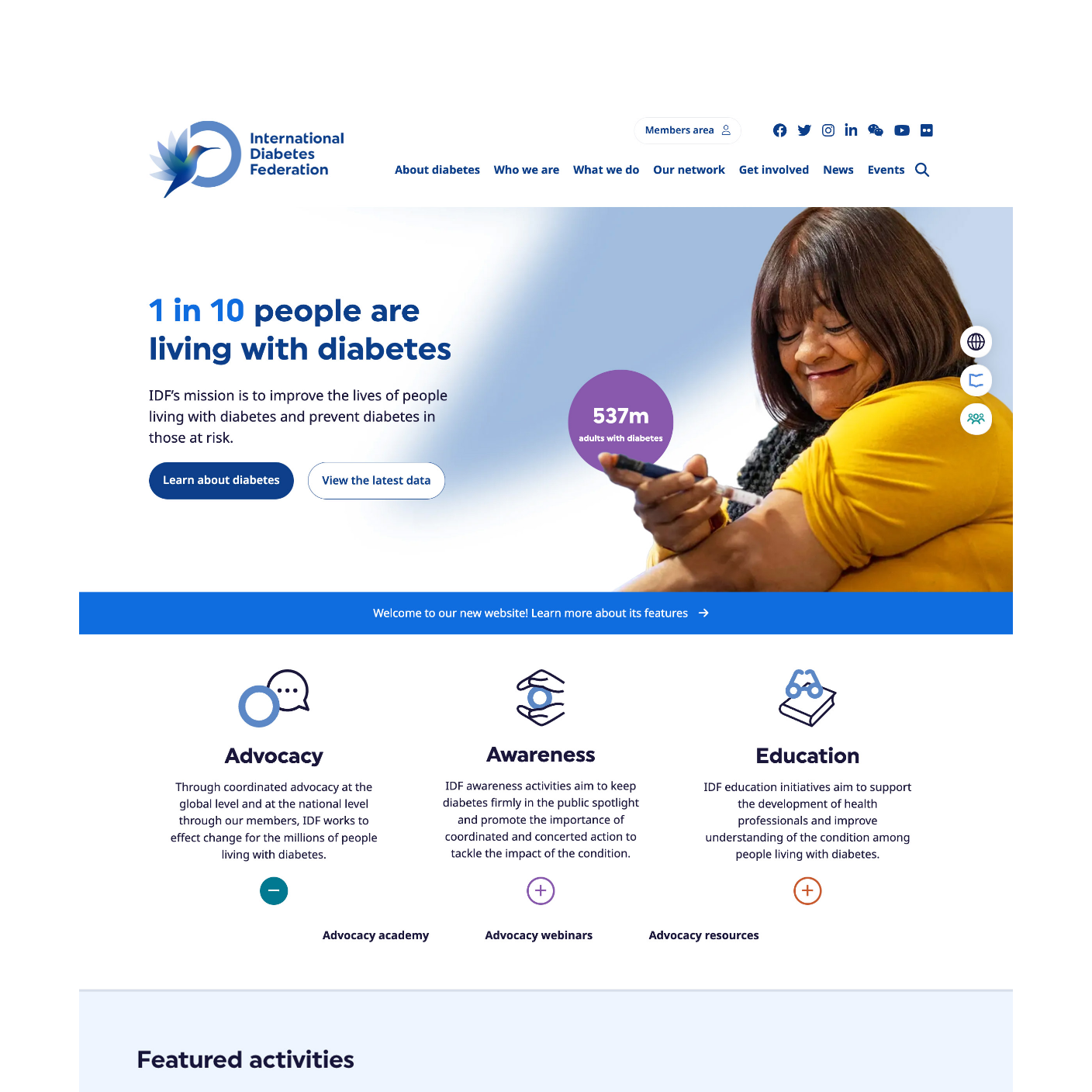 International Diabetes Federation (IDF) Website Hero Banner Design