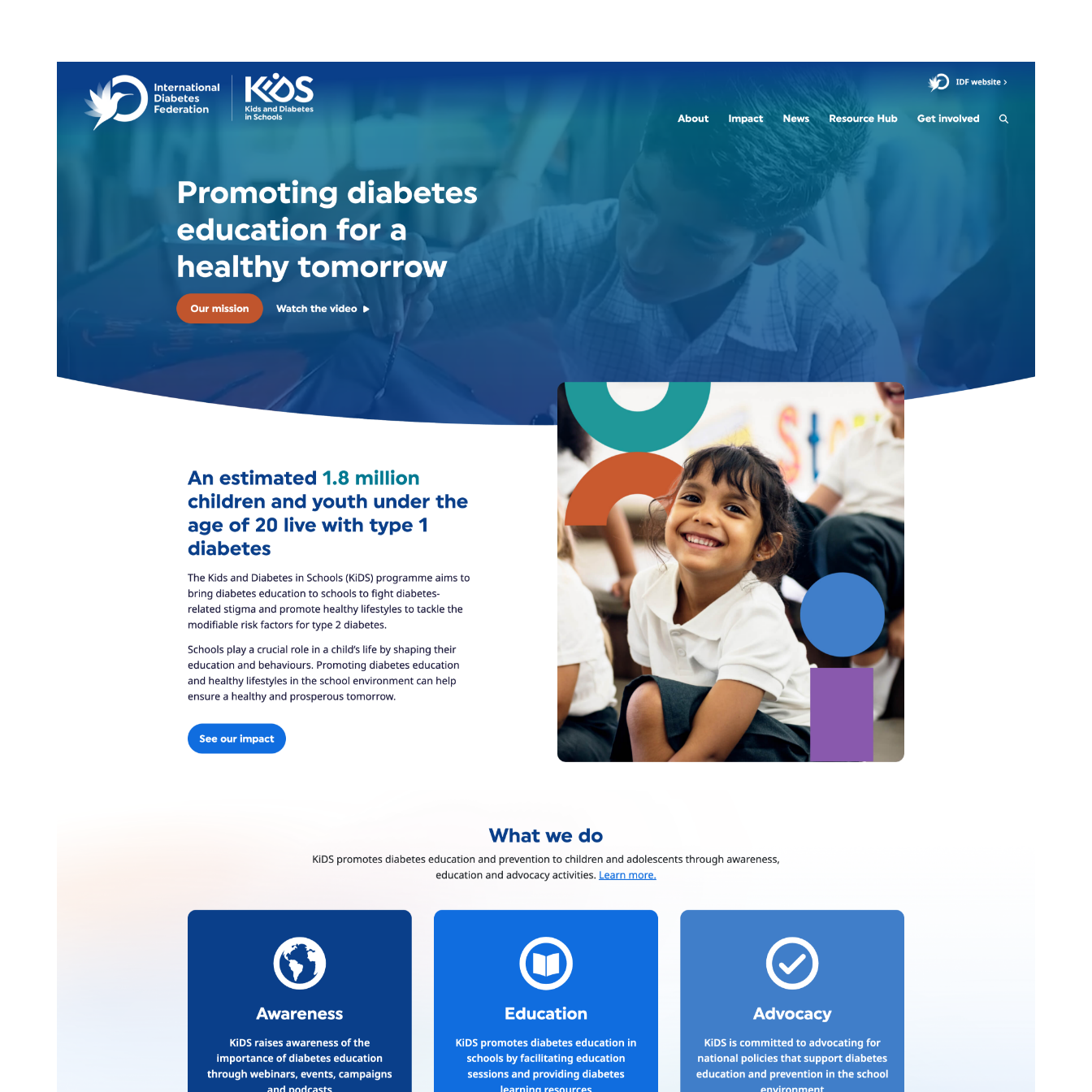 International Diabetes Federation (IDF) Mobile Website Page Design