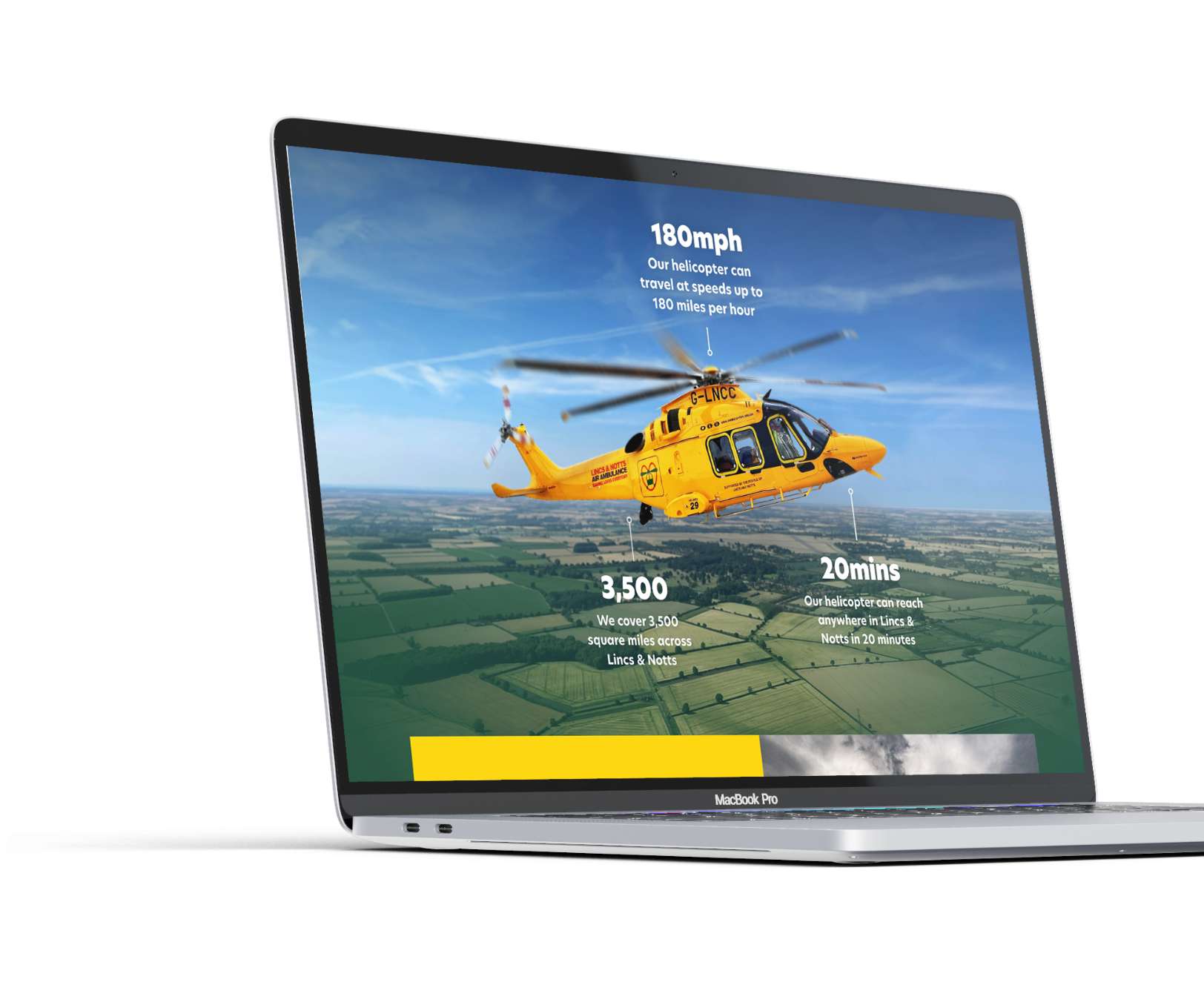 Lincolnshire & Notts Air Ambulance (LNAA) Website Homepage Hero Image